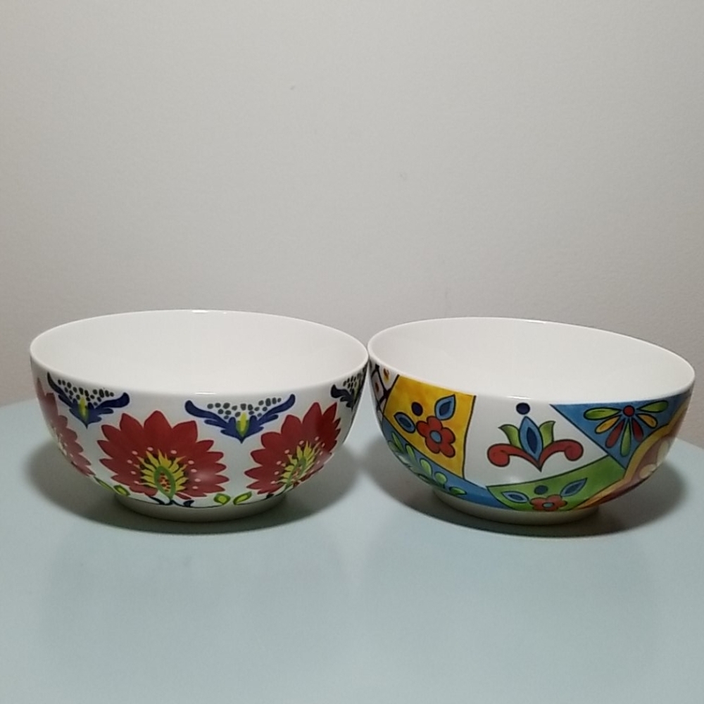 Maxcera Floral Design 6" Cereal Soup Ceramic Bowls - Picture 10 of 13